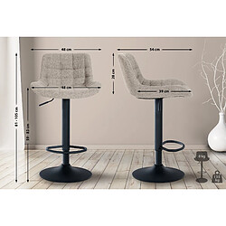 Non Lot de 2 tabourets de bar tissu Tover