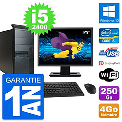 PC Tour Lenovo M91p Ecran 19" Intel i5-2400 RAM 4Go Disque 250Go Windows 10 Wifi · Occasion 