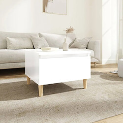 vidaXL Table d'appoint Blanc brillant 50x46x35 cm Bois d'ingénierie 