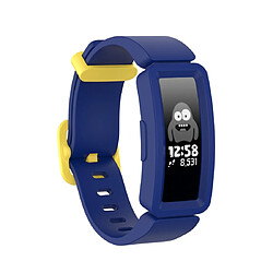 Wewoo Bracelet pour montre connectée Fitbit Inspire HR / Ace 2 Silicone Smart Watch de remplacement bleu + boucle jaune