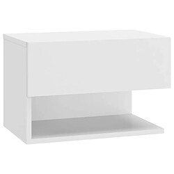 Maison Chic Table de chevet murale - Table de Nuit Blanc brillant