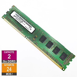 Barrette Mémoire 2Go RAM DDR3 Micron MT8JTF25664AZ-1G6M1 DIMM PC3-12800U 1Rx8 · Reconditionné PC3-12800 - 1600MHz