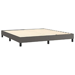 Avis vidaXL Sommier à lattes de lit avec matelas Gris 180x200 cm Similicuir