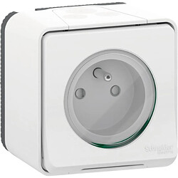 prise 2 p+t - blanc - saillie - schneider electric mur39030