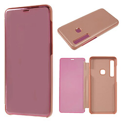 Etui en PU surface de rétroviseur fenêtre vue or rose pour votre Samsung Galaxy A9 (2018)/A9 Star Pro/A9s