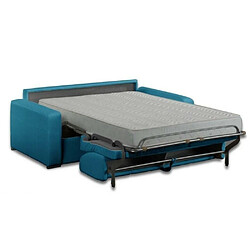 Inside 75 Canapé convertible express MASTER 140cm matelas 18cm Tissu Velours bleu paon