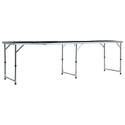 vidaXL Table de bière-pong pliable 240 cm Noir