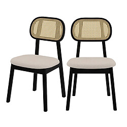 Rendez Vous Deco Chaise Maria en bois noir et rotin synthétique (lot de 2) 