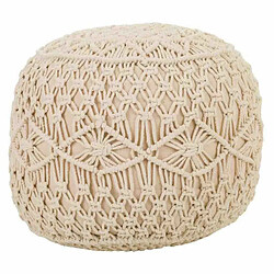 Pouf Alexandra House Living Crème Bambou Éponge Bois MDF 50 x 30 x 50 cm 