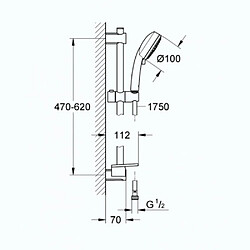 GROHE Ensemble de douche 3 jets avec barre Vitalio Comfort 100 Chromé