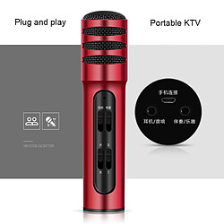 Avis Wewoo Microphone à condensateur double téléphone mobile Karaoké chantant en direct carte son intégrée (rouge)