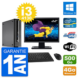 PC HP 400 G1 SFF Ecran 22" Intel i3-4130 RAM 4Go Disque 500Go Windows 10 Wifi · Occasion 