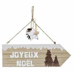 Pancarte Murale Joyeux Noël Glacé 31cm Naturel 