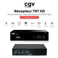 CGV Récepteur Enregistreur TNT HD Etimo 1t-2 - Tuner, Time Shift Contrôle du direct, Timer, Instant Replay, Go-To, Touche SOS