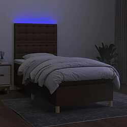 Acheter Sommier à lattes,Cadre à lattes de lit et matelas et LED pour Adulte Marron foncé 80x200cm -MN27325