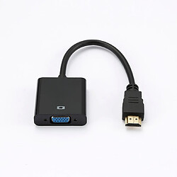 Heden Adaptateur VGA femelle vers HDMI mâle - HDMI fiche or - Noir - Câble 15 cm - en sachet