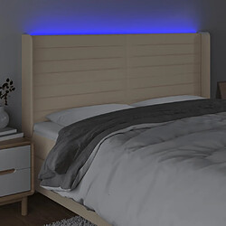 Acheter Maison Chic Tête de lit scandinave à LED,meuble de chambre Crème 203x16x118/128 cm Tissu -MN43912