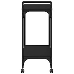 Maison Chic Desserte de cuisine | Chariot de cuisine | Meuble de rangement roulant noir 60,5x31x72,5 cm bois d'ingénierie -GKD20480 pas cher