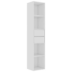 Maison Chic Bibliothèque - Armoire de livres Blanc brillant 36x30x171 cm Aggloméré -GKD36121