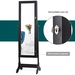 Acheter Helloshop26 Armoire à bijoux sur pied avec miroir pivotante à 4 niveaux avec 8 étagères doublées noir 20_0005428