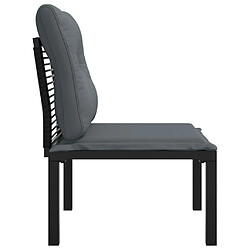 Avis vidaXL Chaise de jardin avec coussins noir/gris résine tressée