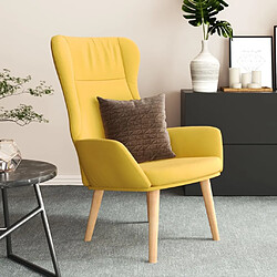 Maison Chic Chaise de relaxation | Fauteuil relax Jaune moutarde Tissu -GKD62510