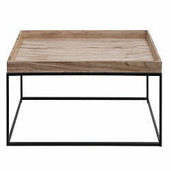 Avis Mendler Table basse HWC-K71, table basse table d'appoint, bois massif métal 46x110x60cm ~ naturel