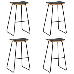 vidaXL Tabourets de bar lot de 4 noir similicuir 