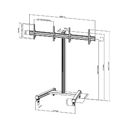 Acheter Kimex Support sur roulettes pour 2 écrans TV 50'' - 55'' - Hauteur 175cm - Inclinable