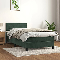 vidaXL Sommier à lattes de lit avec matelas Vert foncé 100x200 cm