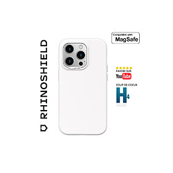 RhinoShield Coque Compatible avec [iPhone 15 Pro Max] SolidSuit Compatible avec Magsafe - Coque Fine avec Technologie d'absorption des Chocs et Finition Premium Mate - Blanc