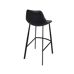 Avis Mes Lot de 2 chaises de bar H80 cm en PU noir - FRANKY