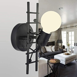 STOEX Applique Murale Interieur Petit Homme Fer, Lampe Murale Moderne Design Créative Escalade Humanoïde Lampe de Mur Art Déco Éclairage E27 pour Chambre D'enfants, Couloir, Restaurant, Escalier, Cuisine - Noir