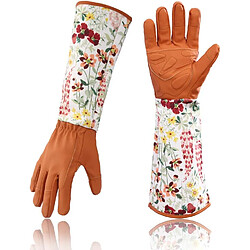 BESTA Gants de jardinage en cuir rallongent les gants d'élagage de jardin professionnels cadeaux de jardinage 