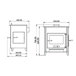 Acheter Interstoves POÊLE À BOIS AVEC FOUR PIA 14 | BÛCHES 55CM - Acier