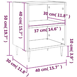 vidaXL Tables de chevet 2 pcs sonoma gris 40x30x50cm bois d'ingénierie pas cher