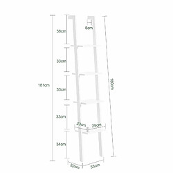 SoBuy FRG15-W Bibliothèque Étagère murale style échelle, Étagère échelle 4 niveaux pas cher