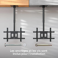 Acheter ONKRON Support Television Plafond pour 32" - 80" TV Ecran, Support TV Plafond Telescopique de 68 kg - Bras Articule TV Plafond VESA 100x100 - 600x400/Plafond Support TV Inclinable Pivotant N2L-B Noir