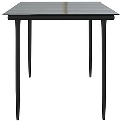 Avis vidaXL Table à dîner de jardin Noir 160x80x74 cm Acier et verre trempé