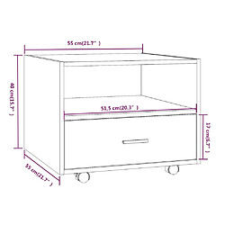 vidaXL Table basse sonoma gris 55x55x40 cm bois d'ingénierie pas cher