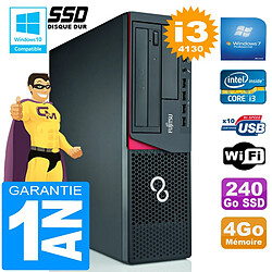 PC Fujitsu Esprimo E720 E85+ SFF I3-4130 RAM 4Go Disque 240 Go SSD Wifi W7 - Occasion