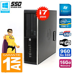 PC HP Compaq 8300 SFF Core I7-2600 RAM 16Go Disque 960Go SSD Graveur DVD Wifi W7 - Occasion