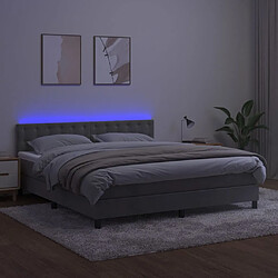 Avis vidaXL Sommier à lattes de lit matelas et LED Gris clair 160x200 cm