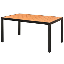 vidaXL Table de jardin Marron 150 x 90 x 74 cm Aluminium et WPC