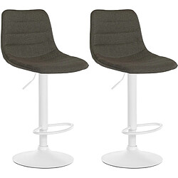 Non Lot de 2 tabourets de bar Lex tissu W 