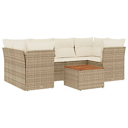 Maison Chic Salon de jardin avec coussins 7 pcs, Ensemble Tables et chaises de jardin, beige résine tressée -GKD167141 