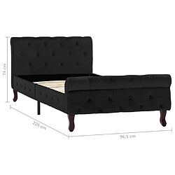 vidaXL Cadre de lit sans matelas noir velours 90x200 cm pas cher