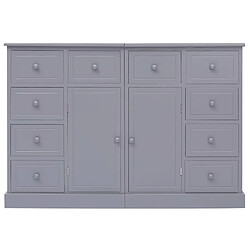 Maison Chic Buffet commode,console avec 10 tiroirs pour rangement Gris 113x30x79 cm Bois -MN14801