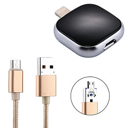 Wewoo Clé USB noir pour iPhone X / 8 et 8 Plus / 7 7 Plus / 6 6 Plus 6 Plus iPad Lightning 8 broches 128 Go Lecteur de Disque Flash Multifonctionnel avec USB / Micro USB vers Micro Câble USB, 