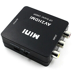 Universal (Noir) 1080p RCA AV à HDMI Convertisseur / adaptateur Composite AV2HDMI Mini adaptateur HDTV / DVD 